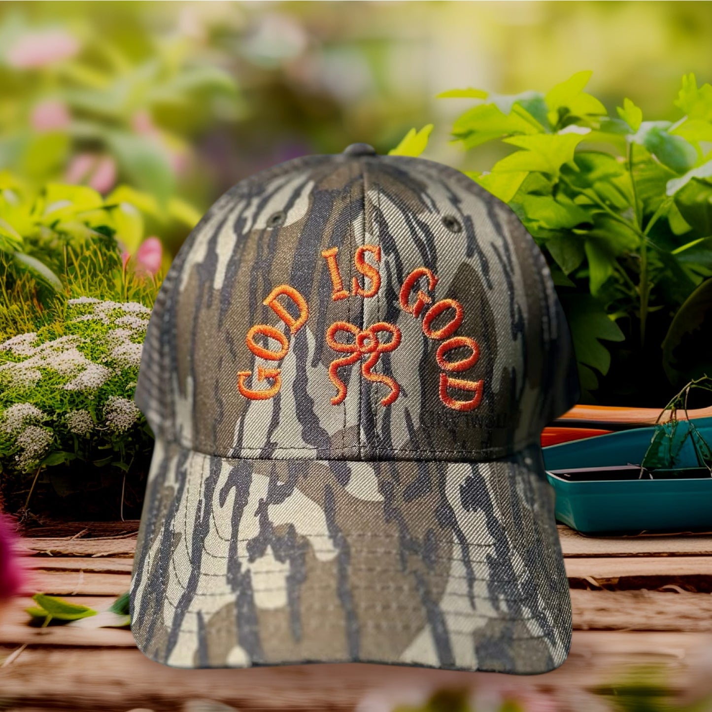 God Is Good| Low Profile Hat | Embroidered | Christian Faith Hat| Camo| Fall Hat | Mossy Oak| Statement Faith Hat