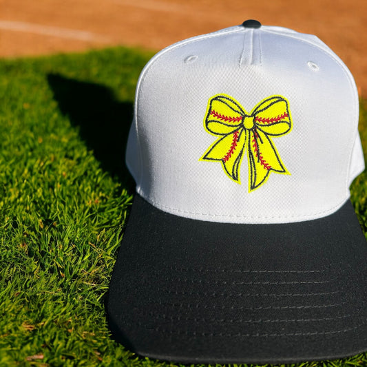 Softball Coquette Bow Embroidered Hat