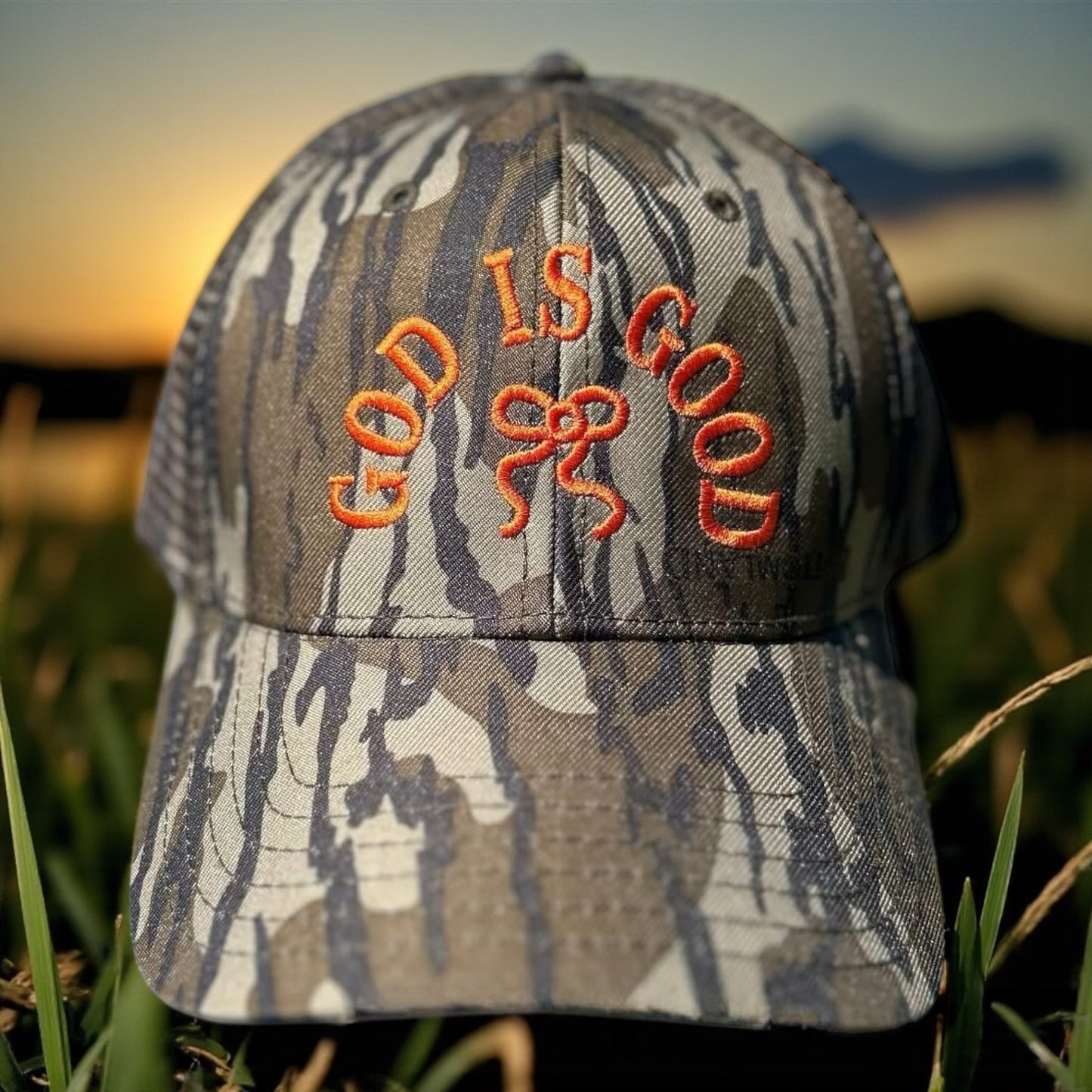 God Is Good| Low Profile Hat | Embroidered | Christian Faith Hat| Camo| Fall Hat | Mossy Oak| Statement Faith Hat