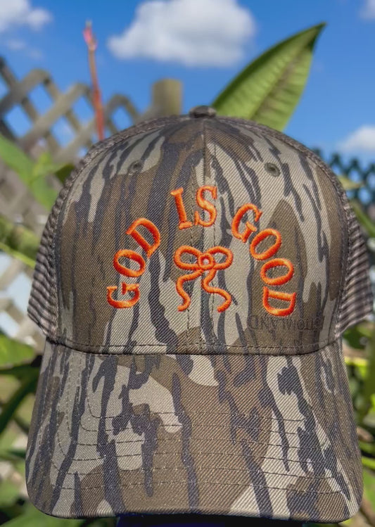 God Is Good| Low Profile Hat | Embroidered | Christian Faith Hat| Camo| Fall Hat | Mossy Oak| Statement Faith Hat